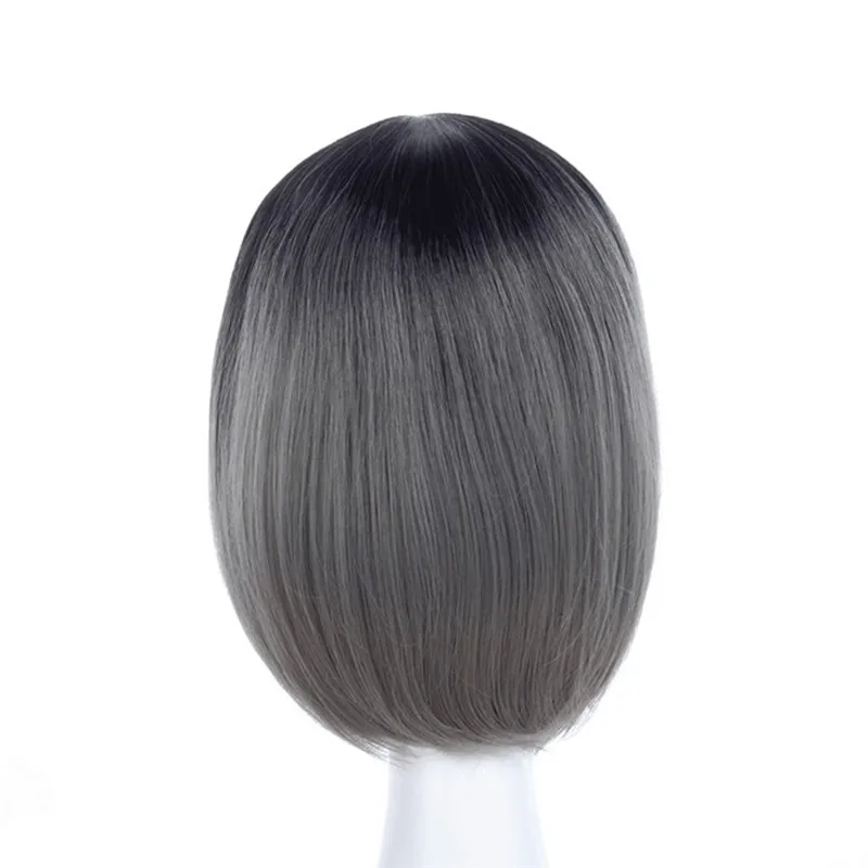 MSI Wigs два тона блонд Омбре парик натуральный афро короткие прямые волосы синтетические парики для женщин термостойкие - Цвет: TB/темно-серый