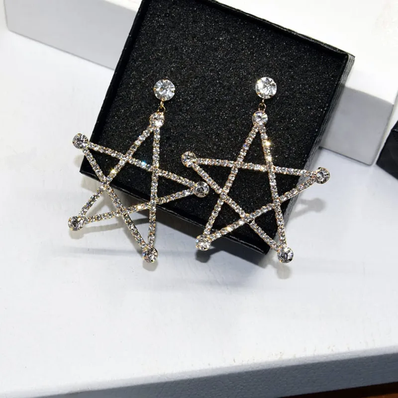 Женские серьги подвески с полыми звездами из латуни|earrings for|dropping earrings for womendrop |