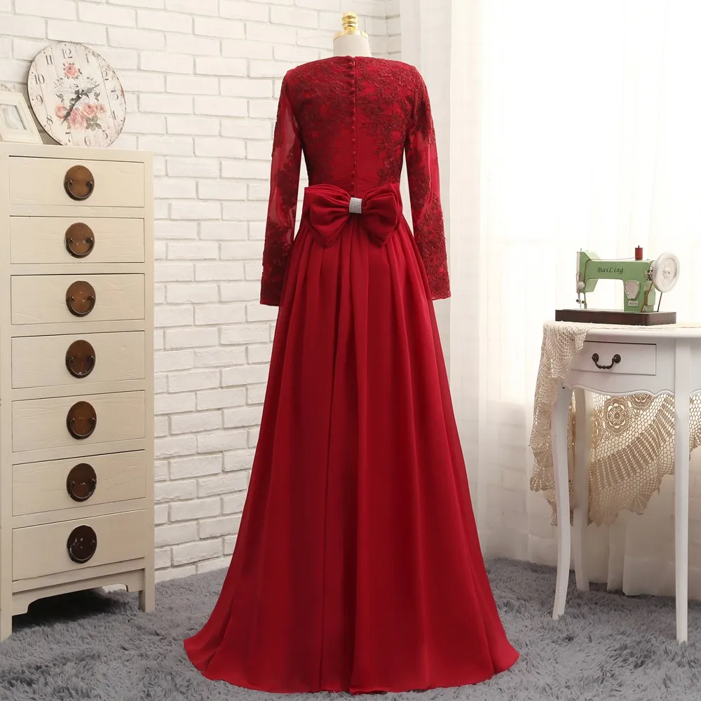 Мусульманские Вечерние платья трапециевидной формы одежда с длинным рукавом