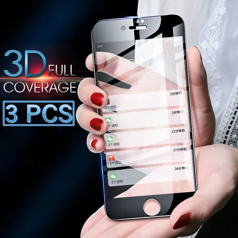 Закаленное 3d стекло с полным покрытием для iPhone 12 Mini 11 Pro XR X XS MAX SE 2020 7 8 Plus 6 6s