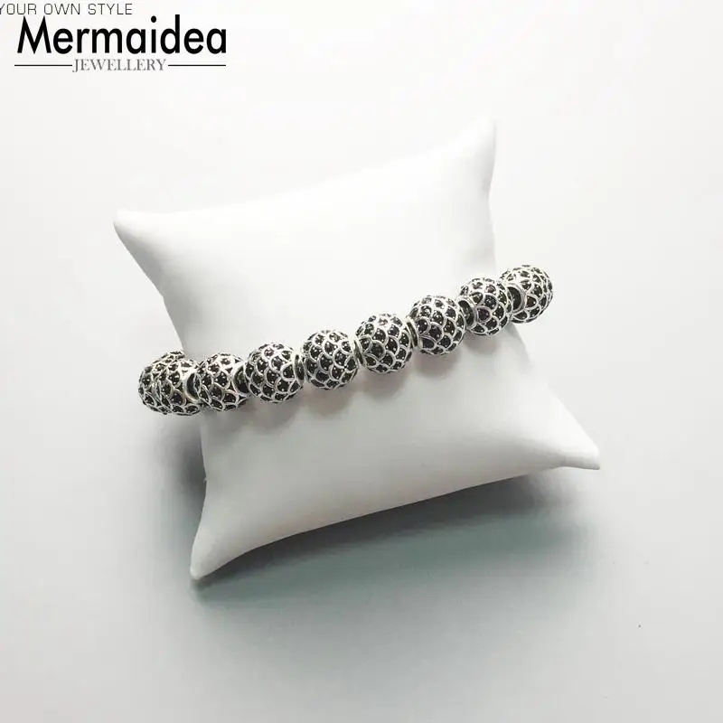 Бусины с черными рыбками посеребренные бусины стразы подходят для браслетов