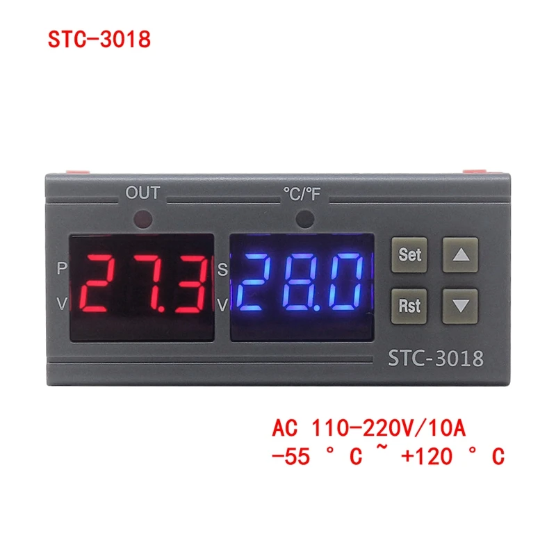 STC-3018 110-220V AC Интеллектуальный цифровой регулятор температуры Термостат Термометр термо регулятор инкубатор релейный выход KT1210W STC-3018 - Цвет: STC-3018 110-220V AC