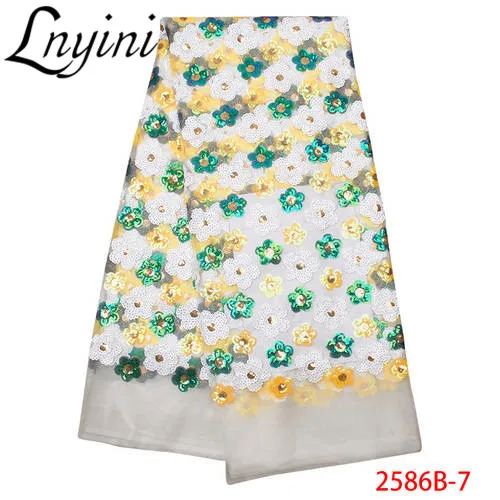 New Arrival French Tulle Lace with Sequins African 2019 High Quality Popular Fabrics for Wedding Dress L2586B | Дом и сад