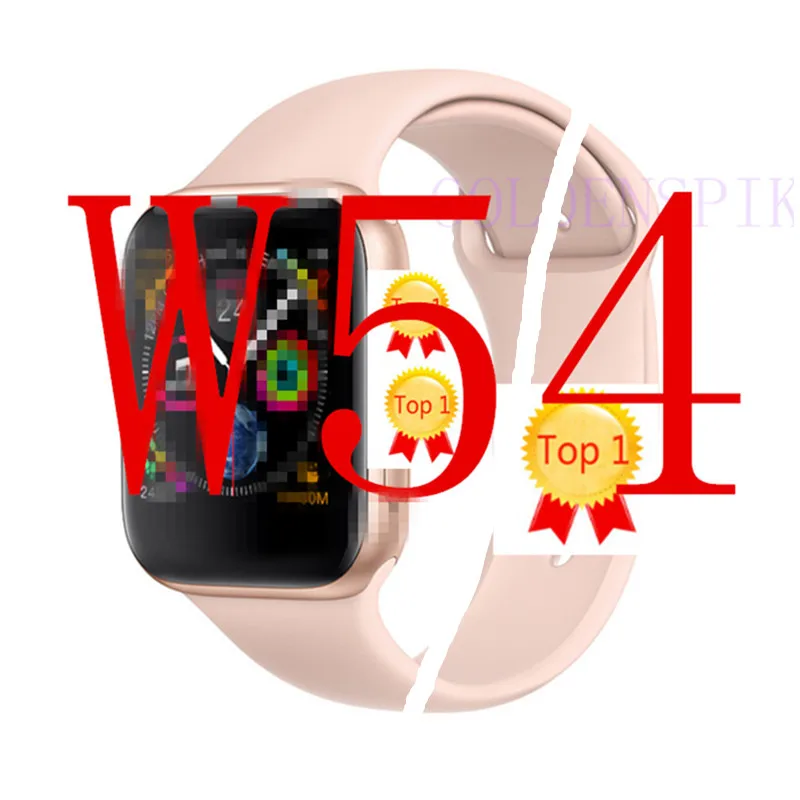 GOLDENSPIKE Bluetooth Смарт-часы W54 SmartWatch 44 мм чехол для Apple iOS Android Heart Rate ЭКГ-шагомер IWO 6 обновление - Цвет: Gold