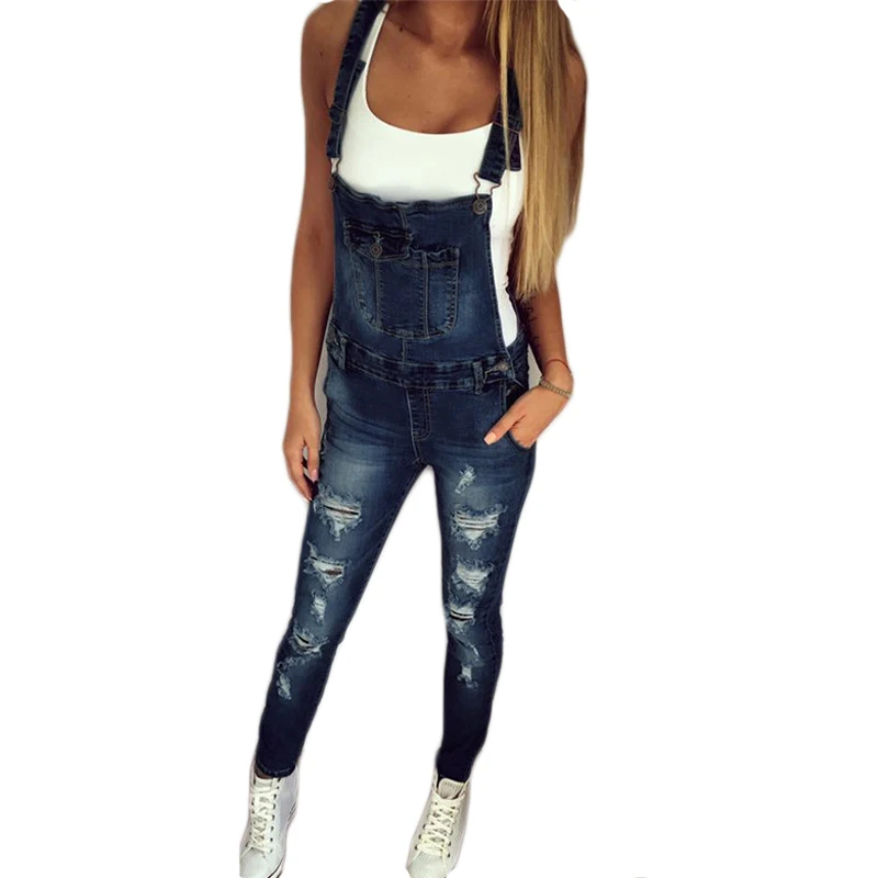 Летний и осенний джинсовый женский комбинезон 2019 повседневный облегающий с