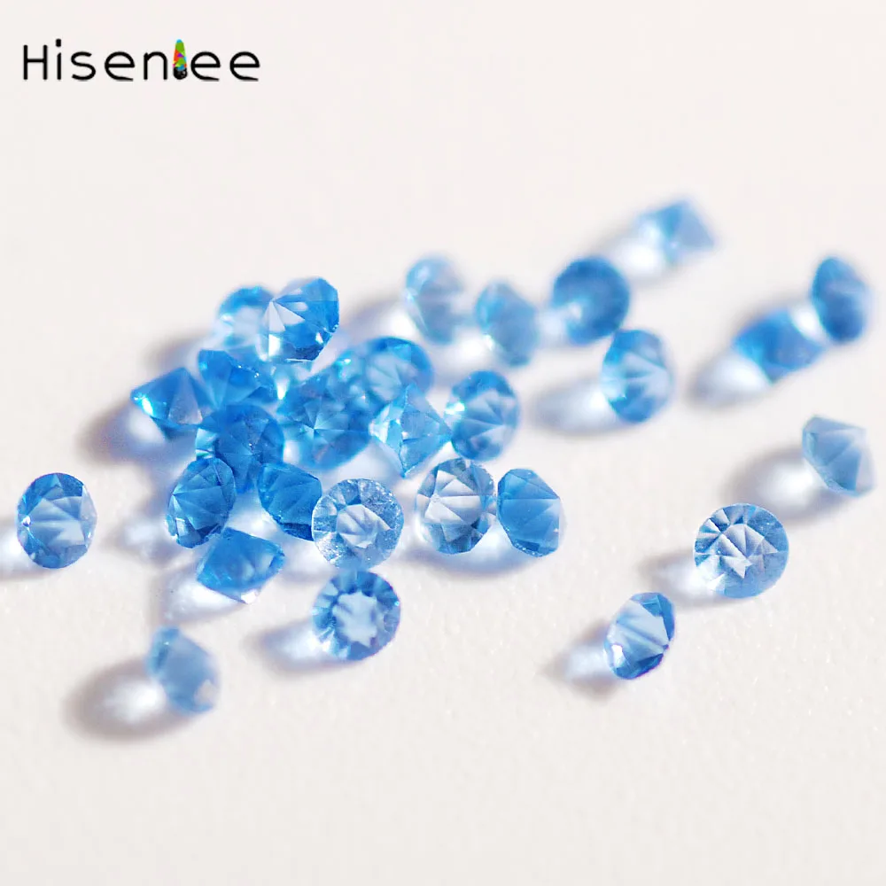 Hisenlee 1,3 мм 1440 шт./упак. много Цвета Циркон микро алмазов, короткая стрижка, Стекло Стразы мини камешки для дизайна ногтей украшение ногтей - Цвет: light Blue