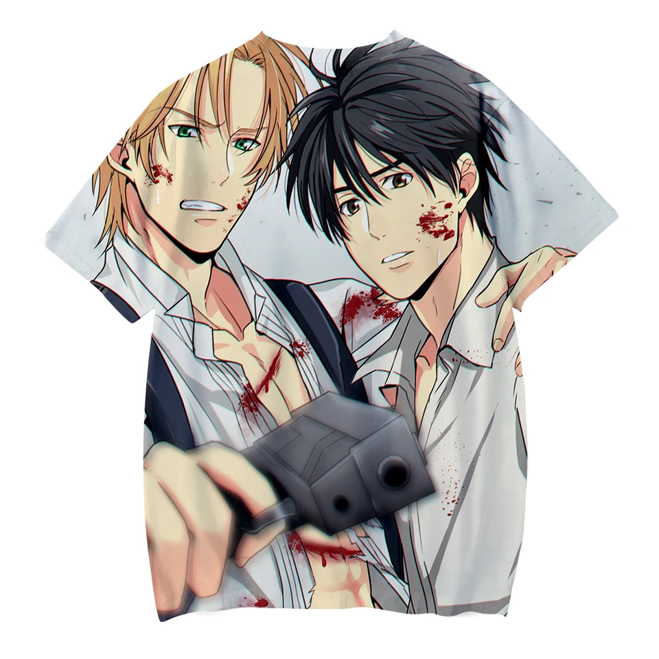 NEW 3D BANANA FISH fashion Tshirt Yellow Kpop Casual hot Style Boys and Girls Tshirts trend Summer Anime Soft Kids Tshirt