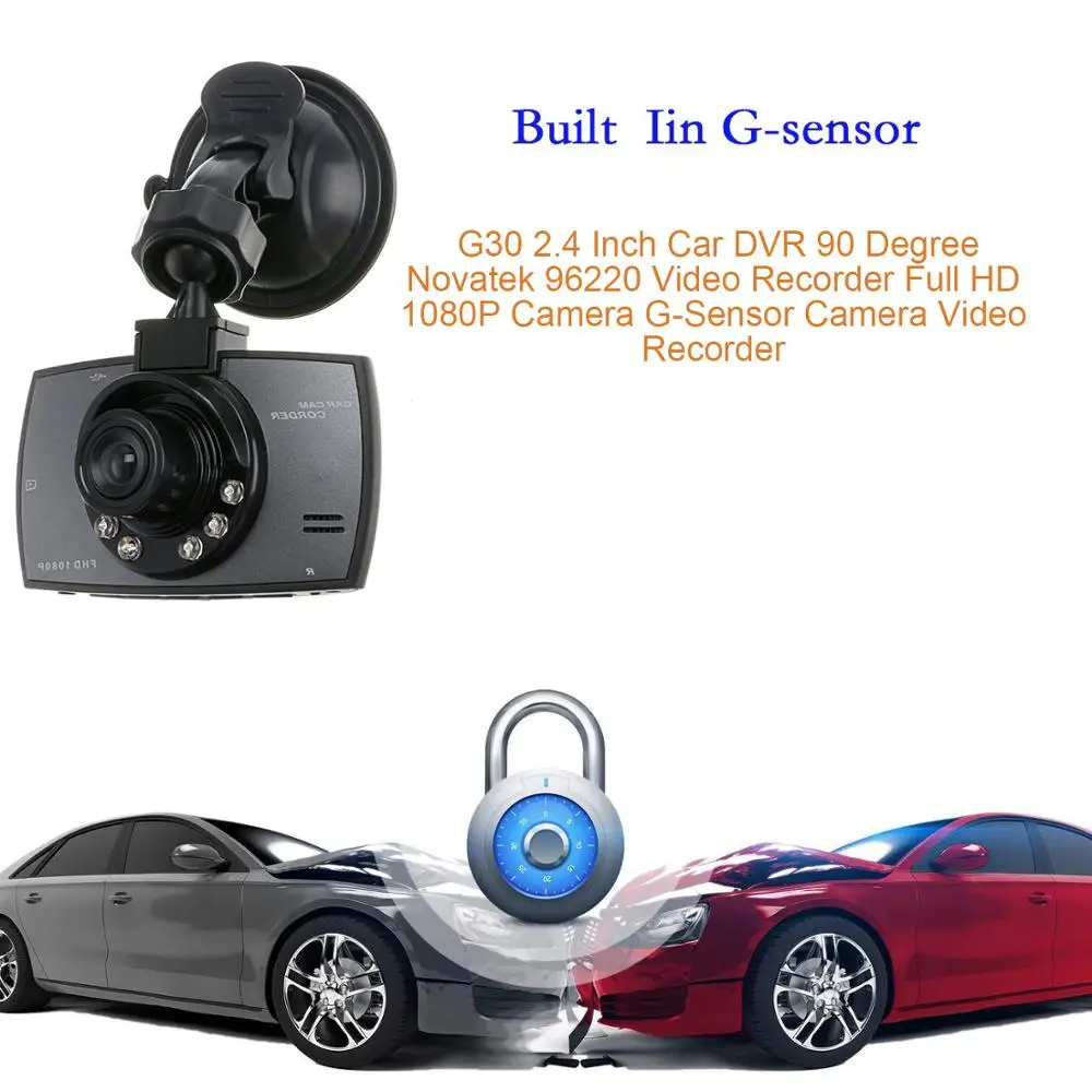 Автомобильная камера G30 2," Full HD 1080P Автомобильный видеорегистратор Dash Cam 120 градусов широкий угол обнаружения движения ночное видение g-сенсор