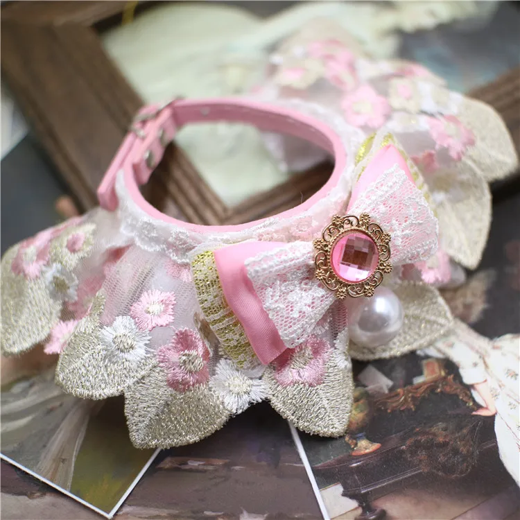

Handmade Pet Neck Accessoires Dogs Tie saliva towel collar Bibs Cat lace scarf Teddy Bows Necklace Bow tie jewelry bow