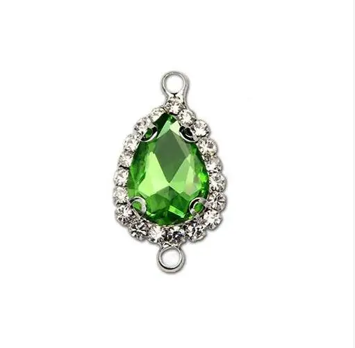 light green 10 шт. Серебряная основа горный хрусталь кристалл браслет серьги соединитель конец застежка Подвески Подвеска для ожерелья DIY ювелирных изделий Z506 - Цвет: light green
