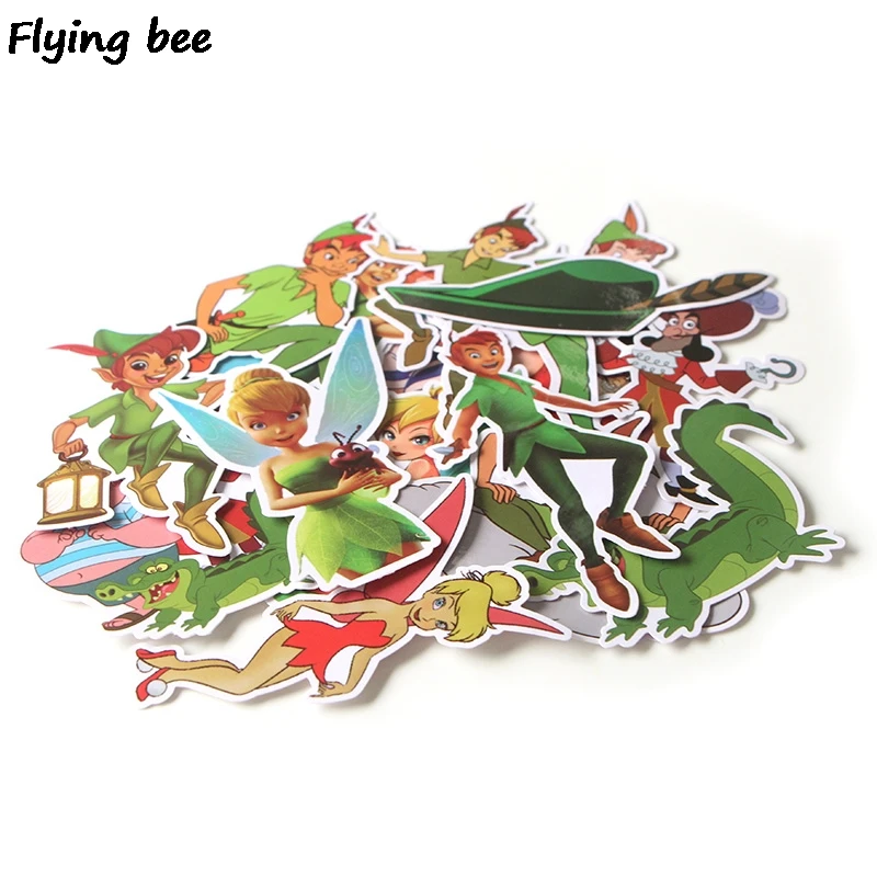 Flyingbee 19 шт. Питер Пэн мультфильмы стикер водонепроницаемый Скрапбукинг для телефона багаж ноутбук велосипед гитарная надпись наклейка s X0284