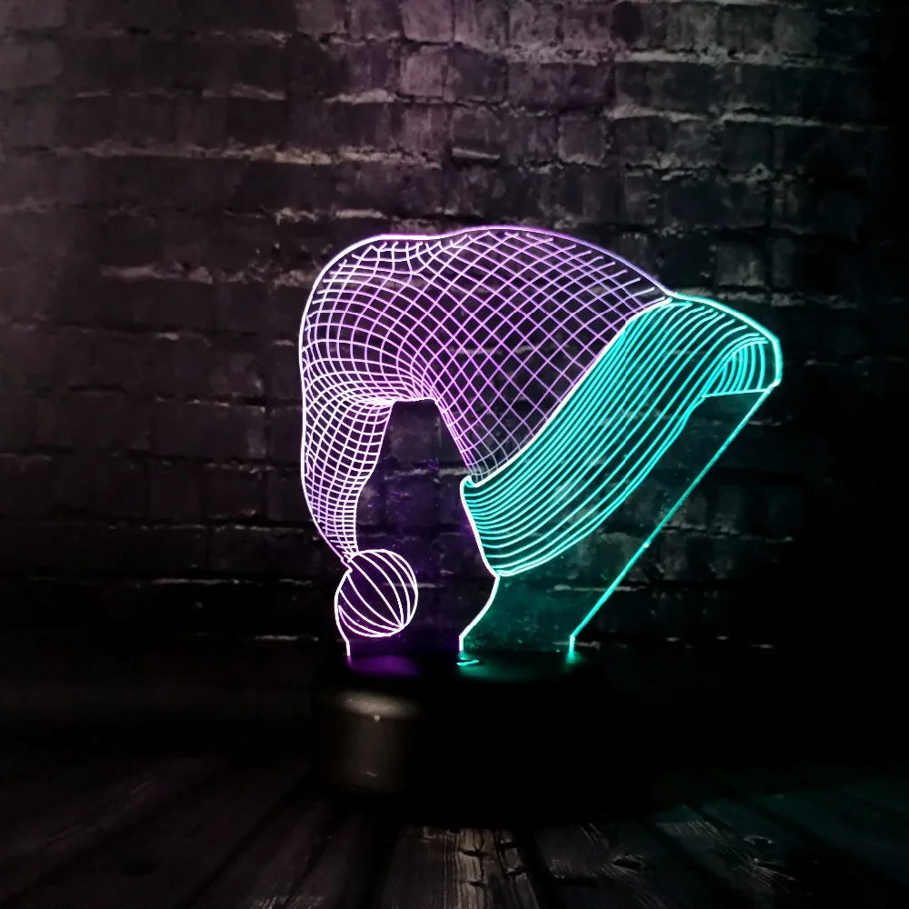 Рождественский подарок шляпа смешанный Цвет ночник 3D светодиодный USB лампа для