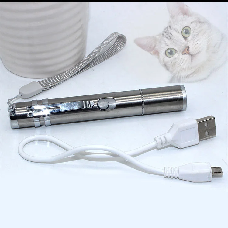 Забавная флеш-карта для кошек с веревкой USB перезаряжаемая светодиодная указка