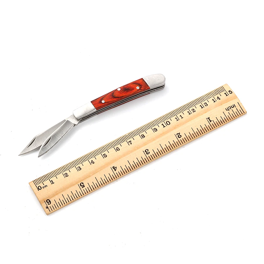 Мини карманный цветной нож с деревянной ручкой складное лезвие тактические ножи