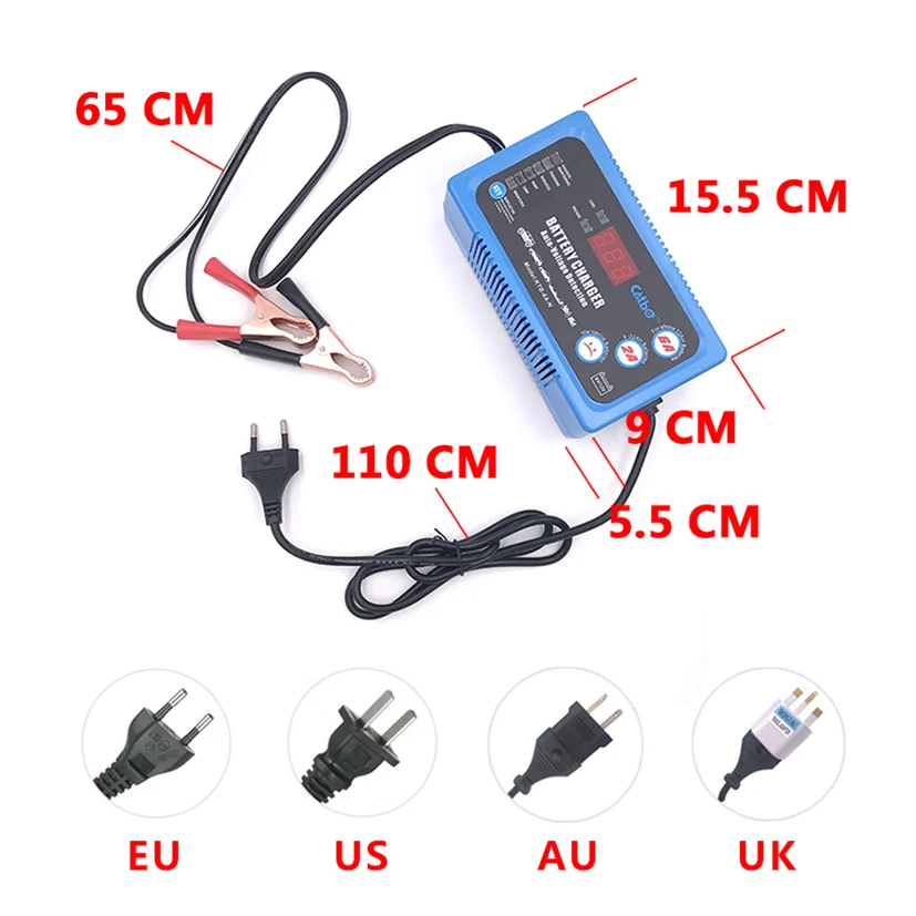 6V 12V ЖК дисплей автоматическое устройство для Мотоциклетные батареи Зарядное 2A 6A