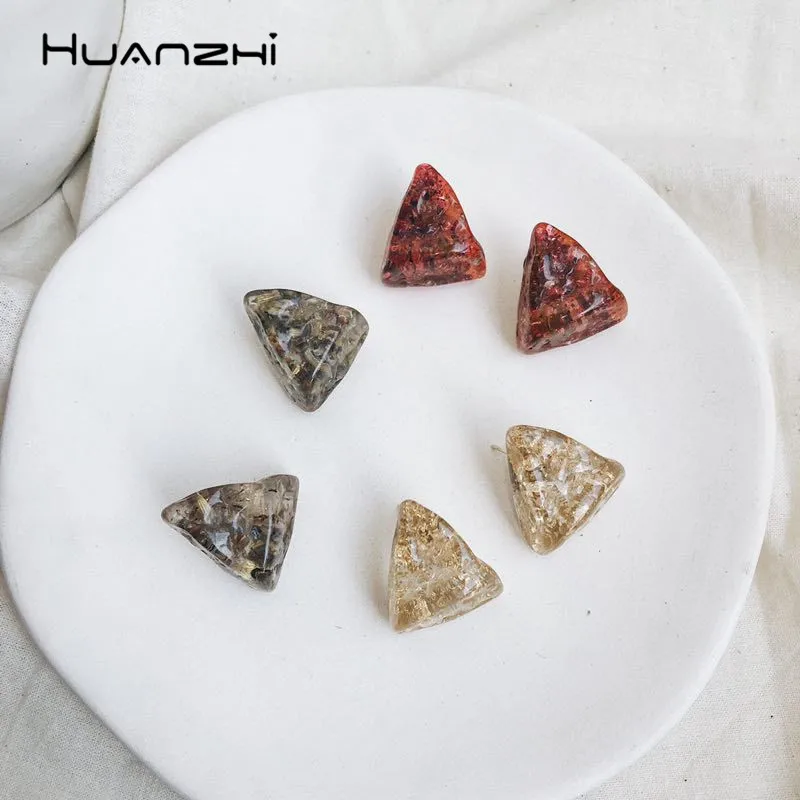 HUANZHI 2019 Лето Треугольники геометрический нерегулярные дизайн пластик Кристалл