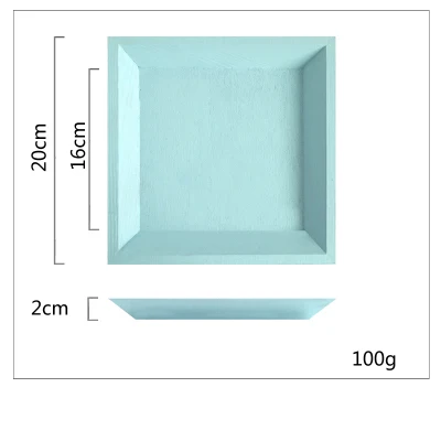 Blue 20cm Деревянный поднос для макарони ручной работы прямоугольные Инструменты для торта вечерние украшения духи/макияж/Ювелирная тарелка для хранения - Цвет: Blue 20cm