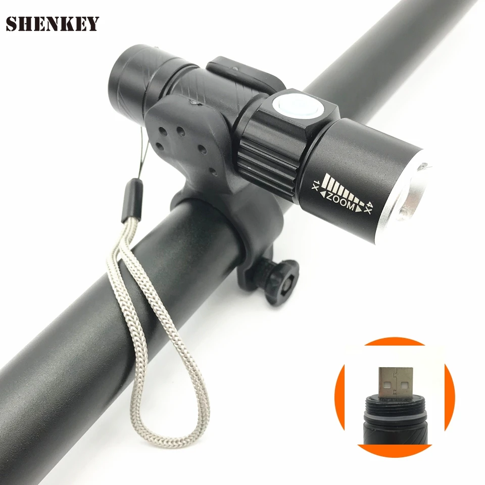 SHENKEY Новый USB Перезаряжаемый велосипедный фонарь для велосипеда светодиодный