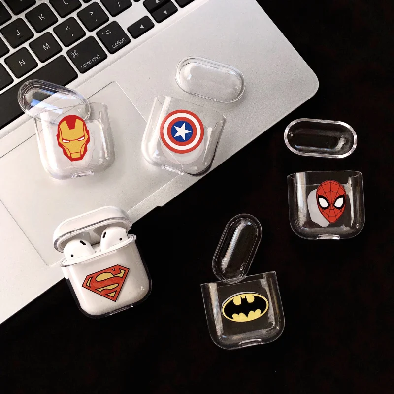 Роскошный чехол для Apple Airpods 1 2 Наушники marvel Железный человек Супермен