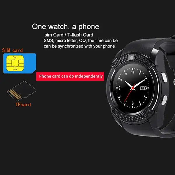 Bluetooth V8 спортивные Смарт-часы для мужчин с сенсорным экраном водонепроницаемые