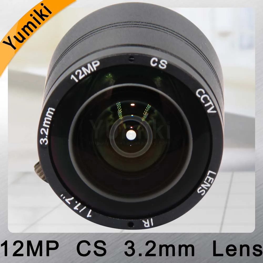 Объектив Yumiki 4K 12 МП фиксированный объектив CS 3 2 мм 150 градусов 1/1 дюйма для камеры IP