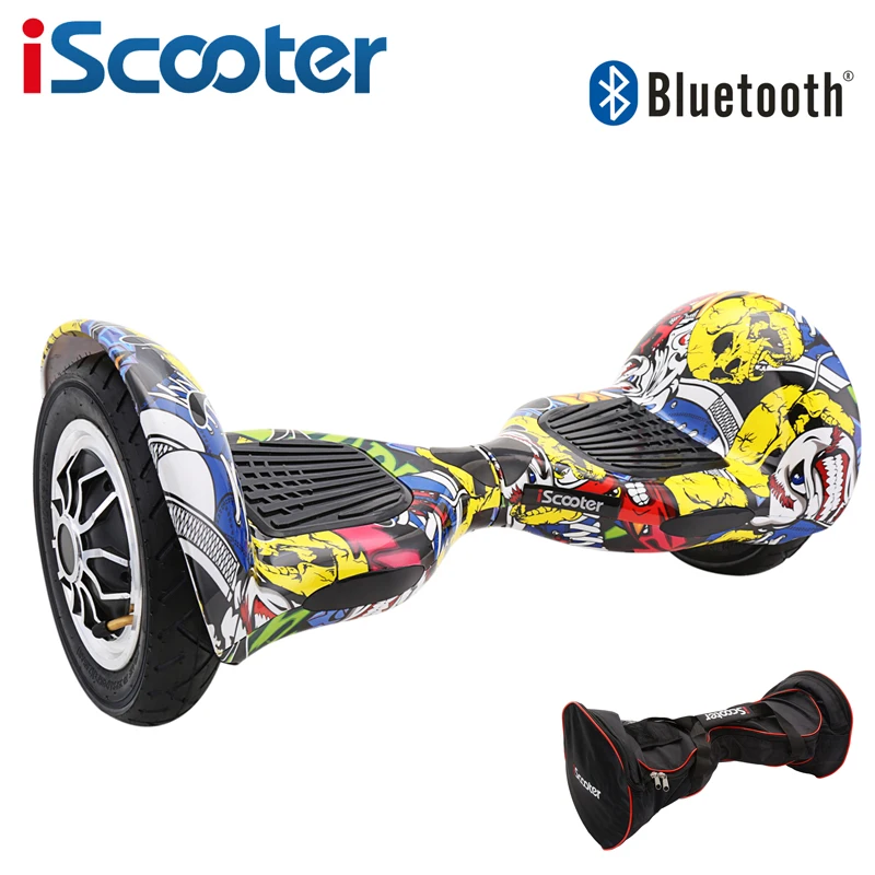 IScooter Ховерборд 10 дюймов Bluetooth 2 колеса электрический скутер два умных колеса гироскоп 10 ''Скейтборд Доска с пультом дистанционного управления