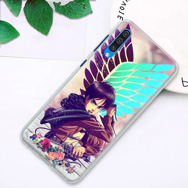 Аниме; обувь для косплея по аниме «атака на Титанов» чехол с крышкой для samsung Galaxy A30 A50 A70 A80 M10 M30 A7 A6 A8+ A9 ПК Жесткий Чехол Для Телефона - Цвет: 06