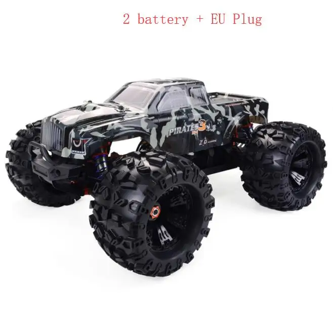 2 battery EU Plug ZD Racing MT8 пиратский 3 Радиоуправляемый автомобиль 1/8 120A водонепроницаемый бесщеточный ESC RC Monster Truck RTR регулируемый амортизатор внедорожника - Цвет: 2 battery EU Plug