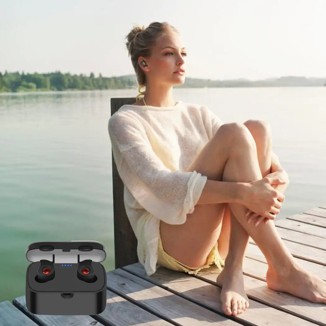 Bluetooth наушники TWS беспроводные стерео гарнитура с микрофоном и зарядным