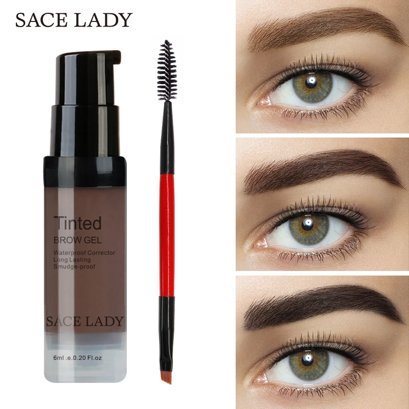 SACE LADY 6 видов цветов гель для бровей Набор кистей макияжа с помадой коричневый хна