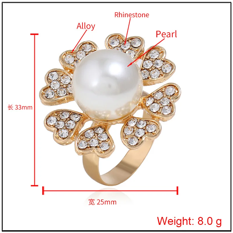 Кольца с искусственным жемчугом для женщин обручальное кольцо CZ камнем |