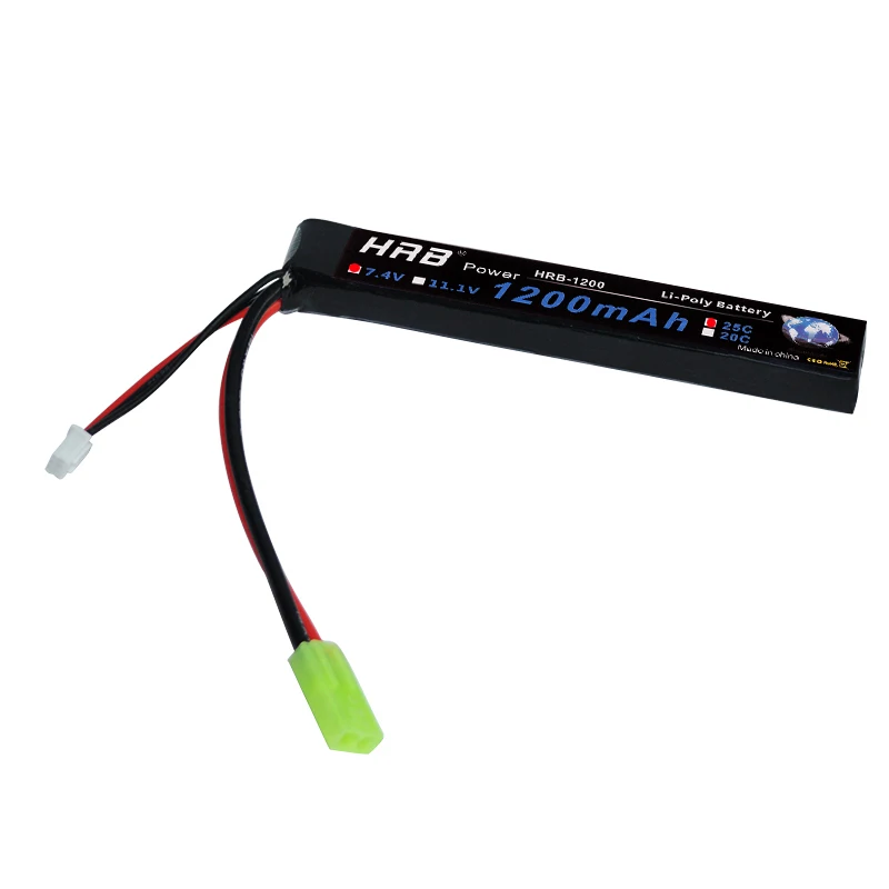 HRB RC Lipo Батарея 2 S 7 4 В 1200 мАч 25C 50C для мини Тамия страйкбол BB пистолет Акку