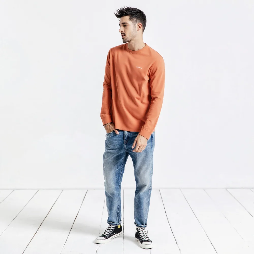 Футболка SIMWOOD мужская с длинным рукавом повседневная тенниска из 100% хлопка