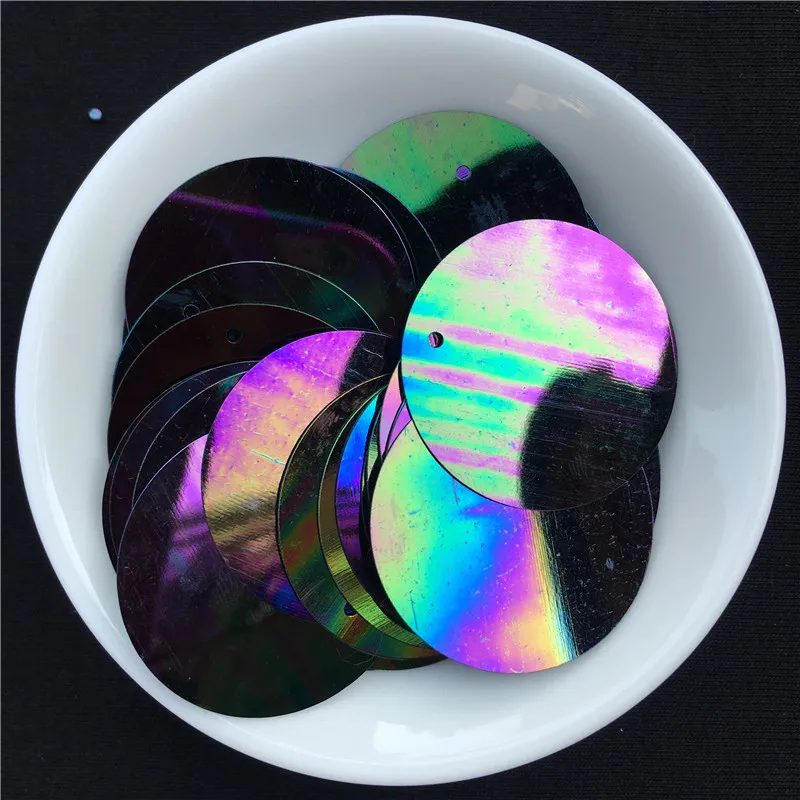 Разноцветные Черные пайетки с AB покрытием для свадебного украшения поделки