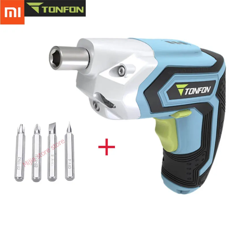 Белый Xiaomi Mijia Tonfon, Беспроводная электрическая дрель, ударный пистолет, шуруповерт с насадками, 1500 мАч, перезаряжаемый аккумулятор - Цвет: Белый
