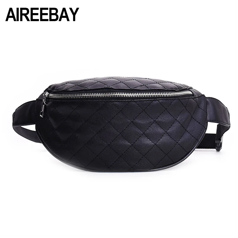 Поясная Сумка AIREEBAY для женщин женская черная кожаная сумочка на пояс Женский