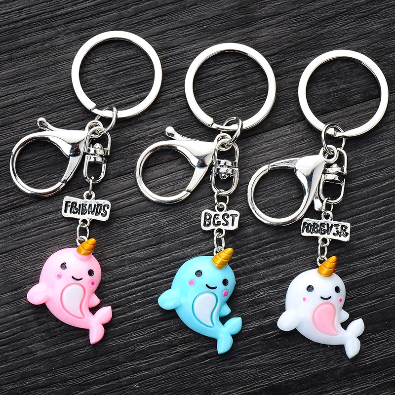 Роскошный 3 шт./партия брелок BFF Llama Whale Unicorn для девочек, милые лучшие друзья, Вечные брелки,, вечерние украшения в подарок
