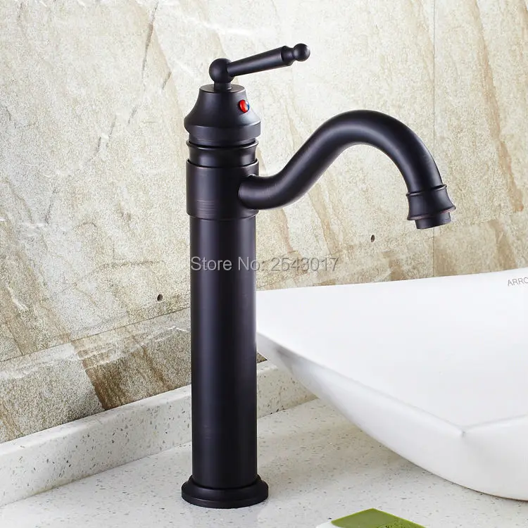 Черный смеситель для ванной комнаты вращающийся на 360 градусов Носик раковины