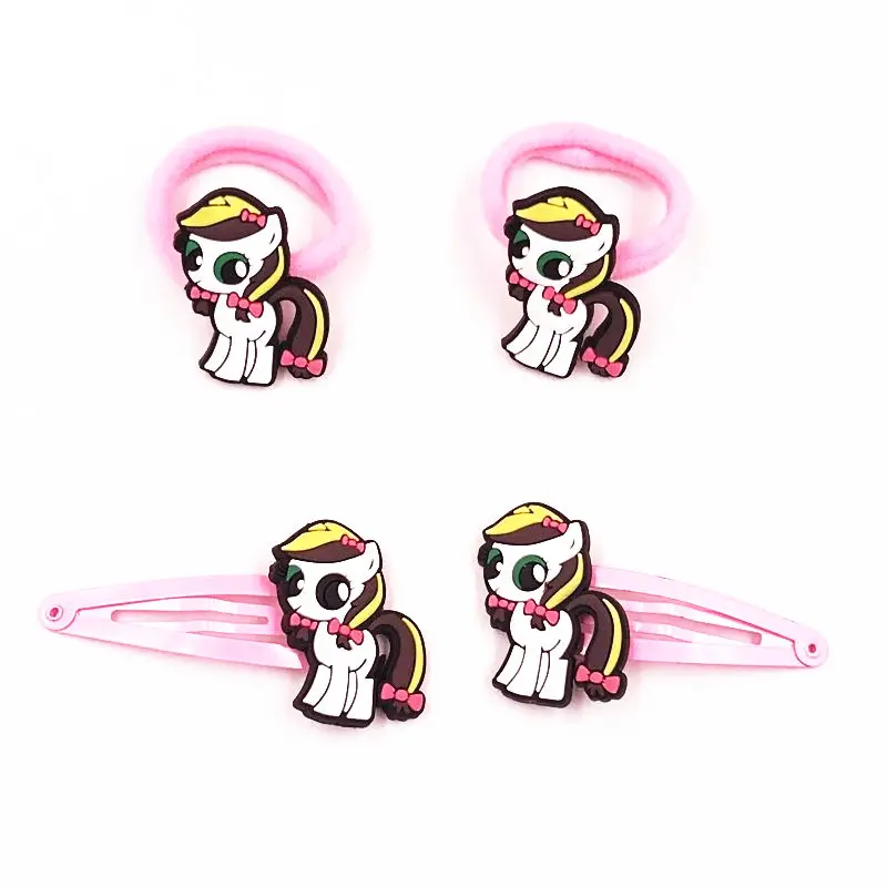 4 4 шт. My Little Baoli Poni Horse Rainbow Tail заколки для волос для девочек эластичные аксессуары для волос Волосы Резинки десны - Цвет: 4