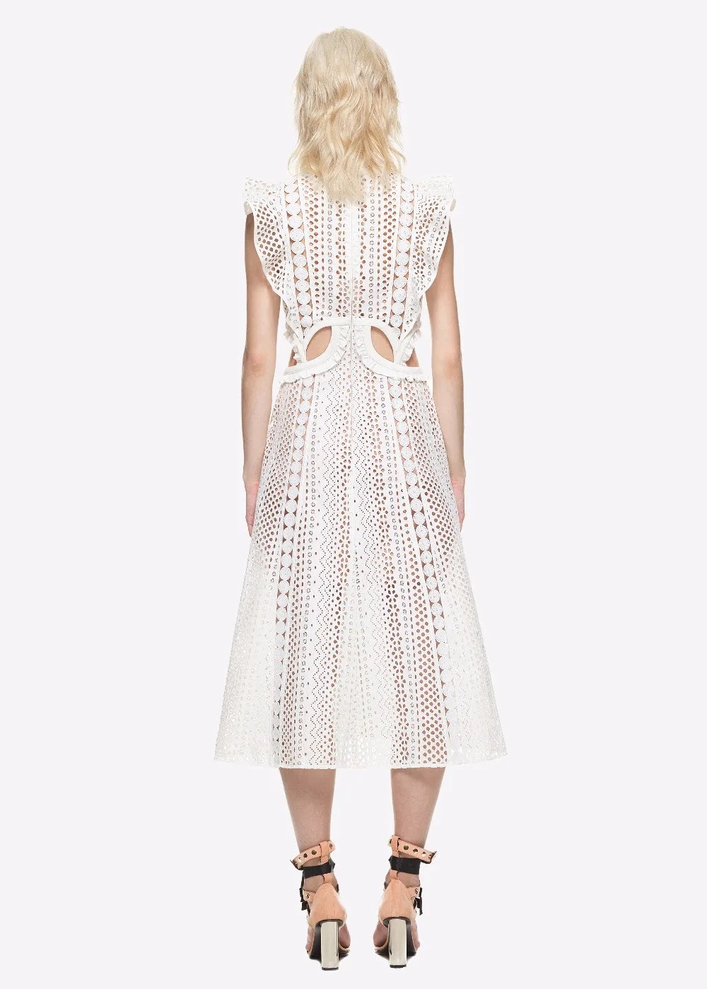 Сексуальный 2017 летний автопортрет белая кружева длинное платье ажурный