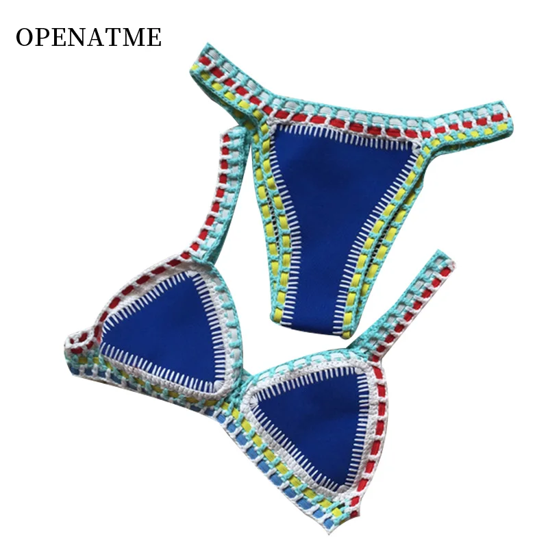 OPENATME пуш ап из неопрена комплект бикини женский сексуальный купальник вязание