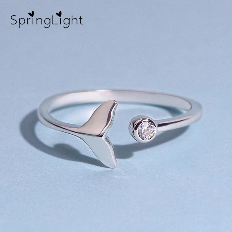 Mermaid Tail Ring Весеннее светящееся пенопластовое дизайнерское Кристальное кольцо с натуральным 925 пробы, серебряным синим хвостом, кольца с драгоценными камнями для женщин, ювелирное изделие, подарок для дам - Цвет камня: Mermaid Tail Ring