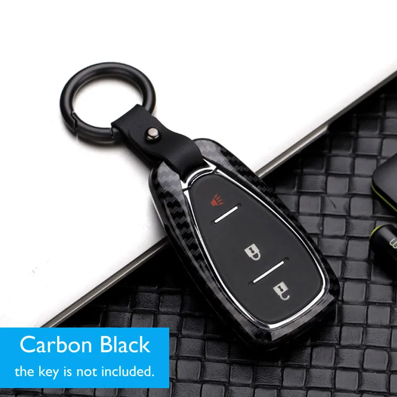 Carbon Black Чехол для ключей автомобиля из сплава для Chevrolet Malibu Camaro Cruze Traverse Spark Sonic Volt Bolt Брелок дистанционного управления Fob Защитная крышка - Название цвета: Carbon Black