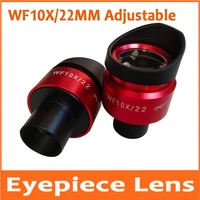 wf10x 22mm red shell adjustable high eyepoint biological microscope eyepiece lens 23 2mm with lens hood eyeshade eye caps