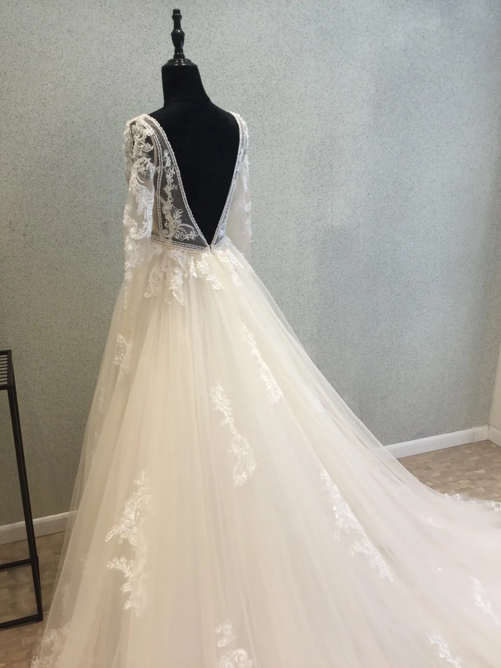 Vestido de noiva новое длинное свадебное платье 2018 с длинным рукавом шлейфом