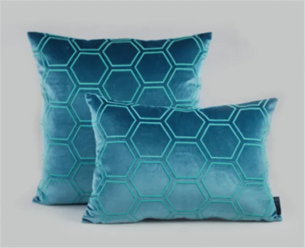 Blue Water Cube Роскошные Чехлы для подушек подушки с вышивкой 3D геометрические несколько дизайнов подушки Cojines декор для дивана - Цвет: Blue Water Cube