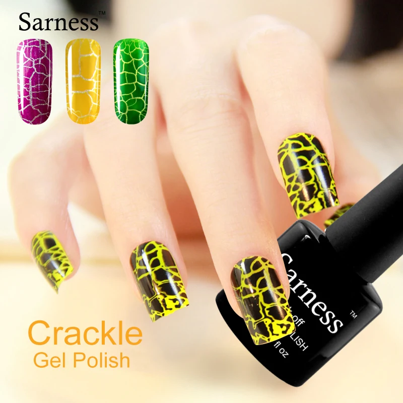 Sarness Crackle УФ-гель для ногтей Lucky Led лампа Клей ноготь с эффектом трещин лак