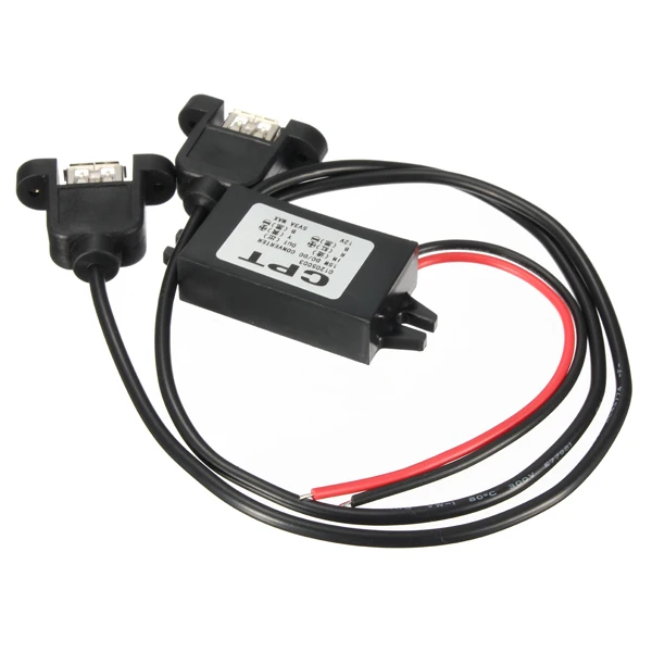 Double Dual DC-DC 12V To 5V 3A 15W USB Output Power Adapter Converter Step Down Module with Install Hole easy fixing | Автомобили и