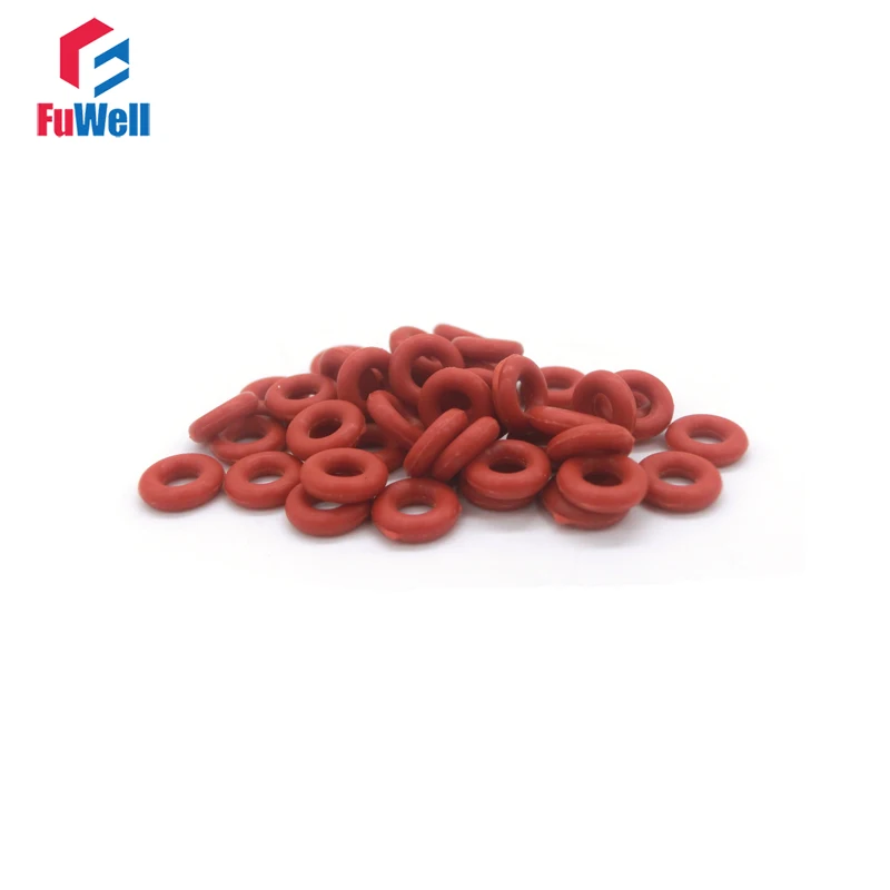 

50pcs Red Silicon O Ring Seal 1mm Thickness 4mm-35mm OD VMQ O-ring Seal Gasket Good Elasticity 55Shore O Type Ring Seal Gasket