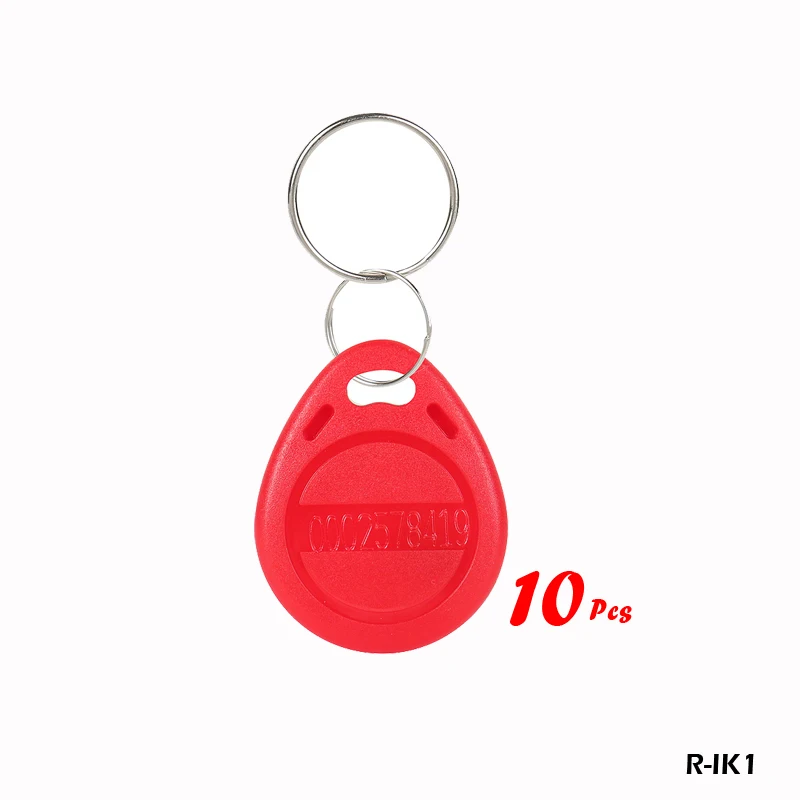 Red RAYKUBE 125 кГц RFID близость брелоки 10 шт./лот TK4100 EM брелоки RFID для контроля доступа брелоки R-IK1 - Цвет: Red
